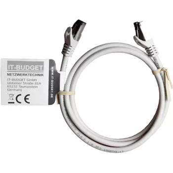 IT-BUDGET Full Copper Premium καλώδιο patch - Flex AWG 26 - Cat.8.1 - 2000 MHz - χωρίς αλογόνα - PoE+ - 40 Gbit - γκρι - 1 m