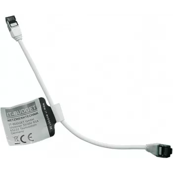 IT-BUDGET Full Copper Premium Patchkabel - Slim AWG 28 - Cat.8.1 - 2000 MHz - χωρίς αλογόνα - PoE+ - 40 Gbit - λευκό - 0,25 m