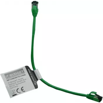 IT-BUDGET Full Copper Premium Patchkabel - Slim AWG 28 - Cat.8.1 - 2000 MHz - χωρίς αλογόνα - PoE+ - 40 Gbit - πράσινο - 0,25 m