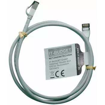 IT-BUDGET Full Copper Premium Patchkabel - Slim AWG 28 - Cat.8.1 - 2000 MHz - χωρίς αλογόνα - PoE+ - 40 Gbit - γκρι - 1,5 m (90ITBSLIM81PK15G)
