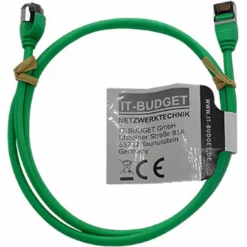 IT-BUDGET Full Copper Premium Patch Cable - Slim AWG 28 - Cat.8.1 - 2000 MHz - Χωρίς αλογόνα - PoE+ - 40 Gbit - Πράσινο - 1,5 m (90ITBSLIM81PK15GR)