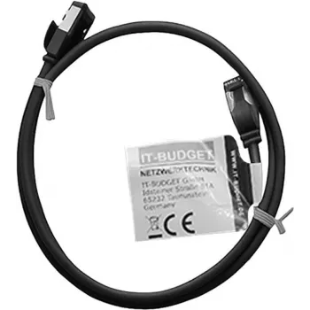 IT-BUDGET Full Copper Premium Καλώδιο Patch - Slim AWG 28 - Cat.8.1 - 2000 MHz - Χωρίς αλογόνα - PoE+ - 40 GBit - Μαύρο - 1 m