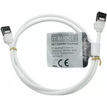 IT-BUDGET Full Copper Premium Καλώδιο Patch - Slim AWG 28 - Cat.8.1 - 2000 MHz - Χωρίς αλογόνα - PoE+ - 40 Gbit - Λευκό - 1 m (90ITBSLIM81PK1W)