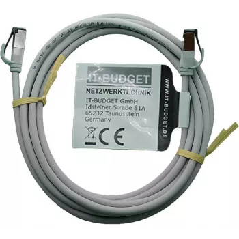 IT-BUDGET Full Copper Premium Καλώδιο Patch - Slim AWG 28 - Cat.8.1 - 2000 MHz - Χωρίς αλογόνα - PoE+ - 40 Gbit - Γκρι - 3 m