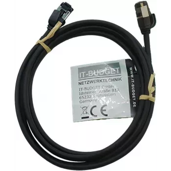 IT-BUDGET Full Copper Premium Καλώδιο Patch - Slim AWG 28 - Cat.8.1 - 2000 MHz - Χωρίς αλογόνα - PoE+ - 40 GBit - Μαύρο - 3 m (90ITBSLIM81PK3S)