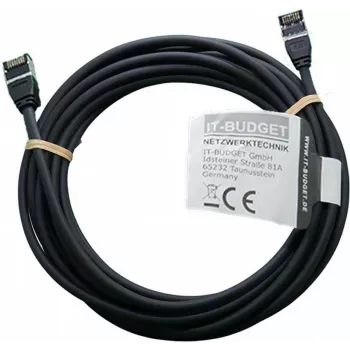 IT-BUDGET Full Copper Premium Patchkabel - Slim AWG 28 - Cat.8.1 - 2000 MHz - χωρίς αλογόνα - PoE+ - 40 Gbit - μαύρο - 5 m (90ITBSLIM81PK5S)