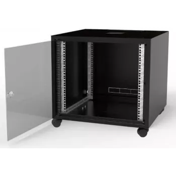 IT-BUDGET Netzwerkschrank SJB 19 ιντσών - 10U - 600x600 mm - πόρτα γυαλιού - πίσω τοίχωμα - μαύρο (W-3987-01-01-161-BBL)
