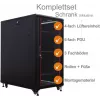 IT-BUDGET Ερμάριο δικτύου 19 ιντσών SRK - πλήρες σετ - 27U - ΠxΒ 800x800 mm - πόρτα από γυαλί/χαλυβδοέλασμα - 4 ενεργοί ανεμιστήρες - PDU - συρτάρια - προσυναρμολογημένο - μαύρο (99ITB19SRK2788GSM)