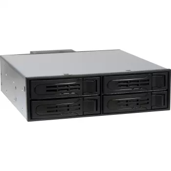 Inter-Tech IPC ST-5244 4-Bay 2,5 ιντσών SATA/SAS Hot-Swap Mobile Rack για 5,25 ιντσών Bay, Μαύρο