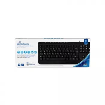 MediaRange Ενσύρματο Πληκτρολόγιο Πολυμέσων, QWERTY (DE), Μαύρο (MROS102-GR)