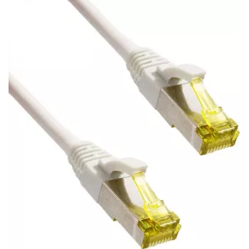 IT-BUDGET Full Copper Premium Καλώδιο Patch - Super Flex TPE - Cat.6A - με καλώδιο Cat.7 - 600 MHz - χωρίς αλογόνα - PoE+ - 10GBit - Λευκό - 0,15 m (90ITBFLEX6A7PK015W)