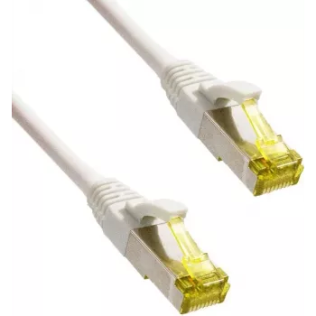 IT-BUDGET Full Copper Premium Καλώδιο Patch - Super Flex TPE - Cat.6A - με καλώδιο Cat.7 - 600 MHz - Χωρίς αλογόνα - PoE+ - 10GBit - Λευκό - 1,5 m