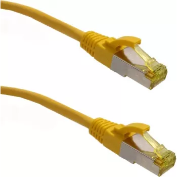 IT-BUDGET Full Copper Premium Καλώδιο Patch - Super Flex TPE - Cat.6A - με καλώδιο Cat.7 - 600 MHz - Χωρίς αλογόνα - PoE+ - 10GBit - Κίτρινο - 1,5 m