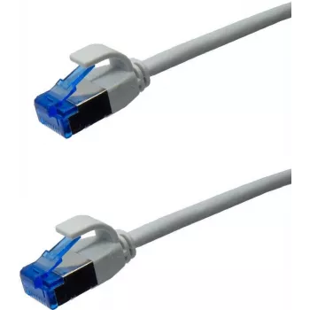 IT-BUDGET Full Copper Premium Καλώδιο Patch - Slim AWG 28 - Cat.6A - 500 MHz - Χωρίς αλογόνα - PoE++ - 10 Gbit - Γκρι - 1,5 m