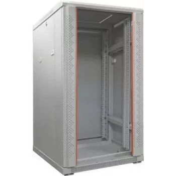 IT-BUDGET Ντουλάπα δικτύου 19 ιντσών SRK - 27HE - 600x600 mm - Πόρτα από σκληρυμένο γυαλί/συμπαγή χάλυβα - προσυναρμολογημένη - Ανοιχτό γκρι (RAL 7035) (99ITB19SRK2766GGNM)