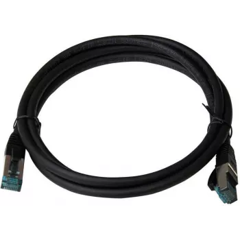 IT-BUDGET Full Copper Premium Patch Cable Cat.6A S/FTP LSZH PoE+ AWG 26/7 μαύρο 0,15 m
