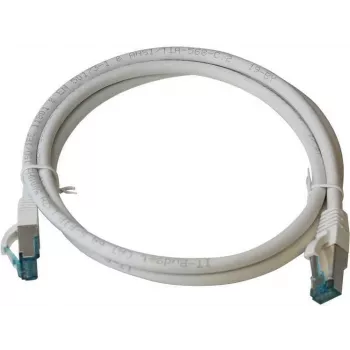 IT-BUDGET Full Copper Premium Patchkabel Cat.6A 500 MHz χωρίς αλογόνα PoE+ AWG 26/7 λευκό 0,15 m