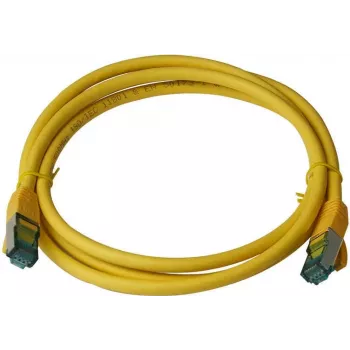 IT-BUDGET Full Copper Premium Patchkabel Cat.6A 500 MHz χωρίς αλογόνα PoE+ AWG 26/7 κίτρινο 0,50 m