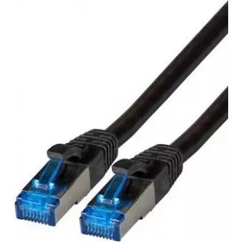 IT-BUDGET Full Copper Premium Patchkabel - Super Flex TPE - Cat.6A - 500MHz - LSZH - PoE+ - AWG 27 - μαύρο - 0,15 m