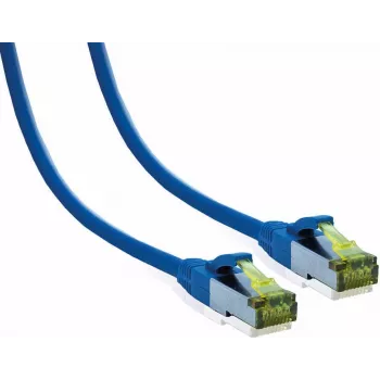 IT-BUDGET Full Copper Premium Patchkabel Cat.6A με Cat.7 Rohkabel 600 MHz χωρίς αλογόνα PoE+ 10Gbit μπλε 1,5 m