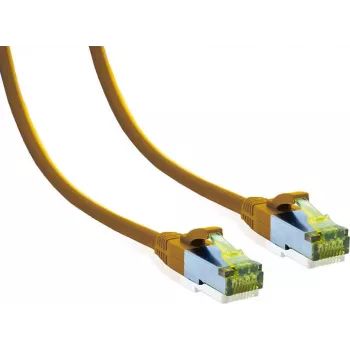 IT-BUDGET Full Copper Premium Patchkabel - Cat.6A με Cat.7 Rohkabel - 600 MHz - χωρίς αλογόνα - PoE+ - 10GBit - κίτρινο - 2 m