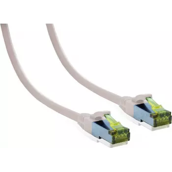 IT-BUDGET Full Copper Premium Patchkabel - Cat.6A με Cat.7 Rohkabel - 600 MHz - χωρίς αλογόνα - PoE+ - 10GBit - λευκό - 1,5 m