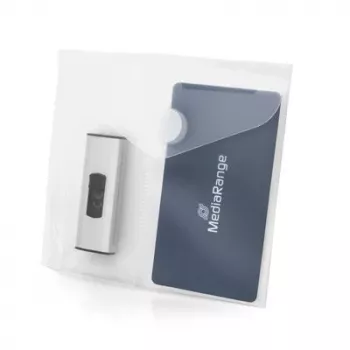 MEDIARANGE Θήκη αποθήκευσης USB stick με 2 θήκες και οπές, συσκευασία 10 τεμ., διαφανές