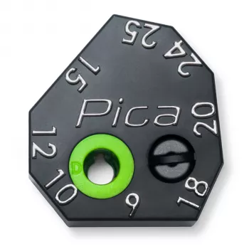PICA-MARKER Pica Scriber Block - Μαύρο βοήθημα σήμανσης ABS πλαστικό με ξύστρα μολυβιού, διαβήτη, οδηγό παράλληλης και βάθους σήμανσης για Pica-Dry Longlife Αυτόματο στυλό