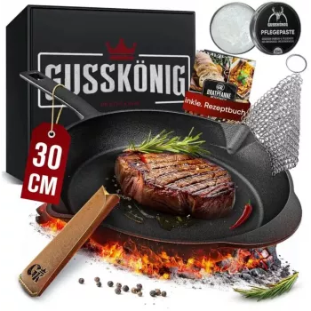 Gusskönig Pre-Seasoned Τηγάνι από χυτοσίδηρο 30 cm (GK-44)