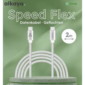 ALKAYA Speed Flex Καλώδιο USB-C σε USB-C 2 m Λευκό (CL-60031)