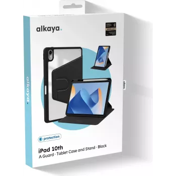ALKAYA Lucid 360 Θήκη iPad για iPad 10ης γενιάς (10,9 ίντσες, 2022) - Μαύρο (CS-40002)