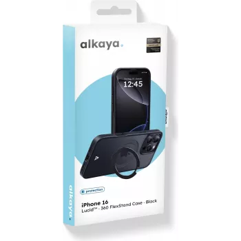 ALKAYA Lucid 360 FlexStand Θήκη με MagSafe για iPhone 16 Μαύρο (CS-20226)