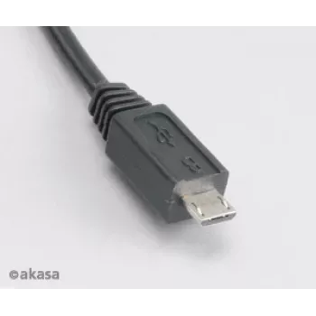 Akasa AK-CBUB05-10BK Καλώδιο USB 2.0 - USB-A σε Micro-USB-B - 1m - Μαύρο