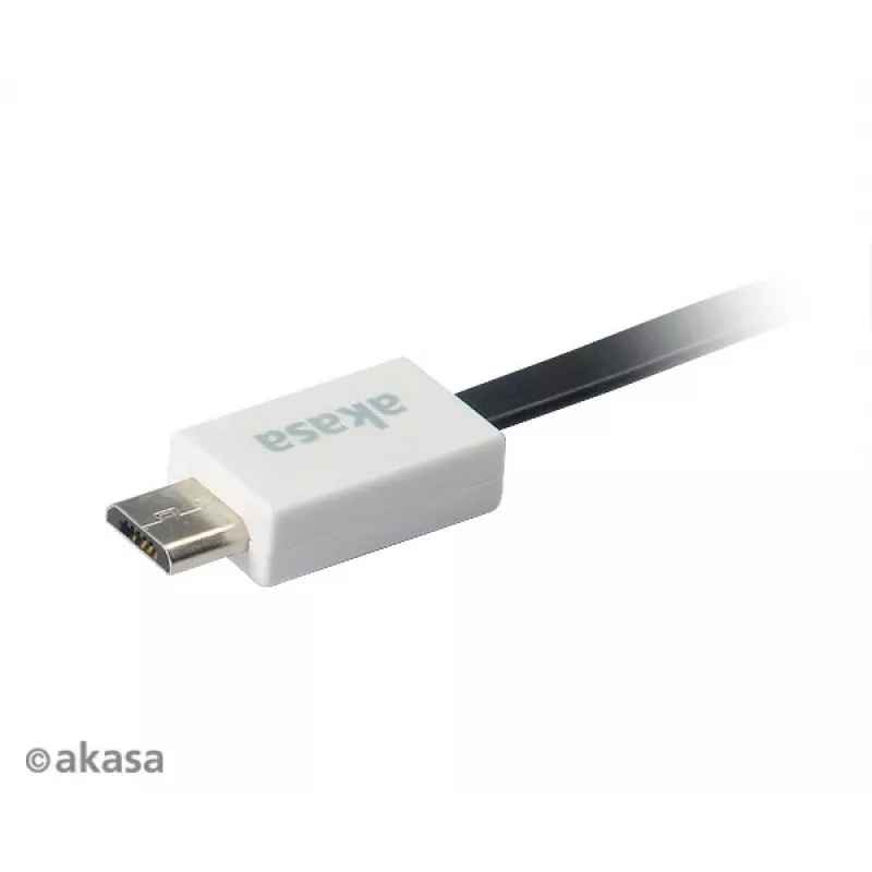 Akasa PROSLIM USB 2.0 καλώδιο ροζ Superslim Sync and Charge A - Micro B - 1m
