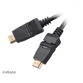 Akasa Καλώδιο HDMI 2m - High Speed με Ethernet, 4K @ 30Hz, επιχρυσωμένο, Μαύρο