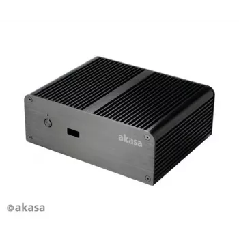 Akasa Newton T Κουτί Mini-PC χωρίς ανεμιστήρα για Intel NUC (UCFF/Thin Mini-ITX) - Χωρίς τροφοδοτικό - Μαύρο