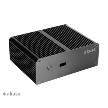 Akasa Newton T Κουτί Mini-PC χωρίς ανεμιστήρα για Intel NUC (UCFF/Thin Mini-ITX) - Χωρίς τροφοδοτικό - Μαύρο