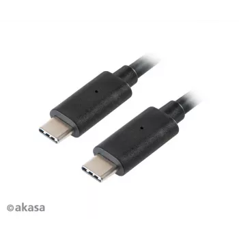 Akasa AK-CBUB26-10BK Καλώδιο USB-C σε USB-C 1m - USB 3.2 Gen 2 - 10 Gbit/s - 100W PD - Μαύρο