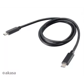Akasa AK-CBUB26-10BK Καλώδιο USB-C σε USB-C 1m - USB 3.2 Gen 2 - 10 Gbit/s - 100W PD - Μαύρο