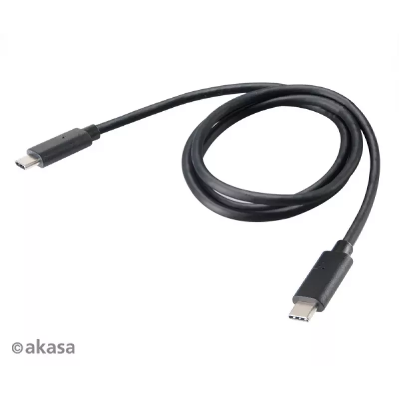 Akasa AK-CBUB26-10BK Καλώδιο USB-C σε USB-C 1m - USB 3.2 Gen 2 - 10 Gbit/s - 100W PD - Μαύρο