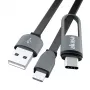 Akasa AK-CBUB35-10BK Καλώδιο USB 2.0 - USB A σε Micro-USB B με αντάπτορα USB-C - 1 m - Μαύρο