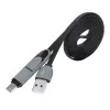 Akasa AK-CBUB35-10BK Καλώδιο USB 2.0 - USB A σε Micro-USB B με αντάπτορα USB-C - 1 m - Μαύρο