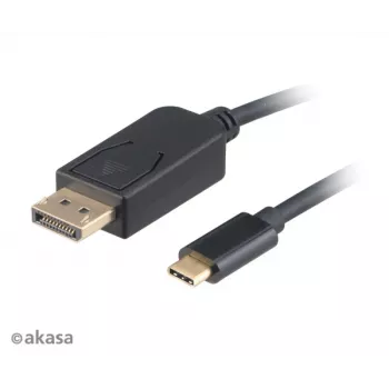 Akasa AK-CBCA11-18BK Καλώδιο USB-C σε DisplayPort 1,8 m - 4K@60Hz - Μαύρο