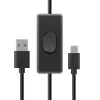Akasa AK-CBUB57-15BK Καλώδιο USB 2.0 - USB-A σε USB-C - 1,5 m - Μαύρο