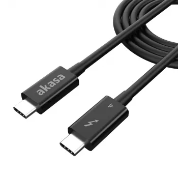Akasa Thunderbolt 4 Καλώδιο USB-C σε USB-C 1m 40Gbps 100W PD 8K60Hz Μαύρο
