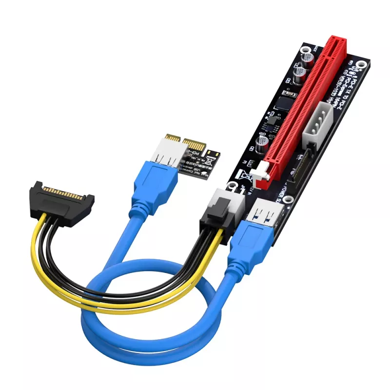 Akasa 6 Σετ PCIe Riser Adapter Card for GPU Mining X16 to X1