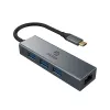 Akasa USB Type-C 4-In-1 Hub με Ethernet 1 x RJ45 3 USB-A USB 3.2 Gen 1