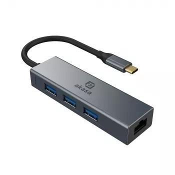 Akasa USB Type-C 4-In-1 Hub με Ethernet 1 x RJ45 3 USB-A USB 3.2 Gen 1