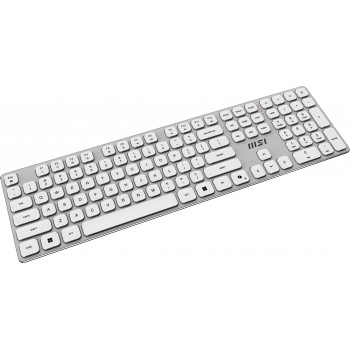 MSI FORGE K210 W Combo White FR - Ενσύρματο σετ πληκτρολογίου και ποντικιού USB, γαλλικό layout AZERTY, οπίσθιος φωτισμός Rainbow RGB, οπτικό ποντίκι με 6400 DPI
