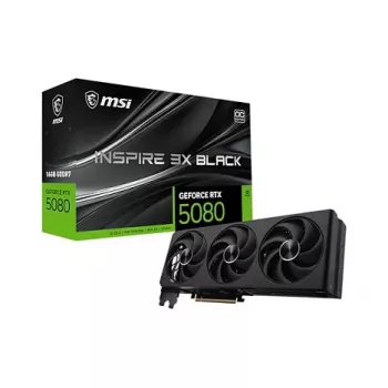 MSI GeForce RTX 5080 16G INSPIRE 3X OC Κάρτα Γραφικών, 16GB GDDR7, τρεις ανεμιστήρες, μαύρο